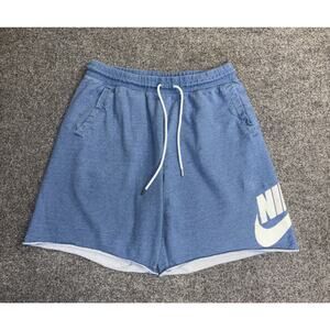 Nike Mens XL Blue Fleece Shorts Big Swoosh Sportswear Club Training